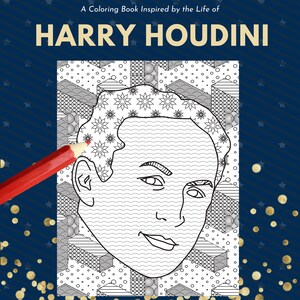 Harry Houdini Inspired Coloring Book Digital Download / | Etsy