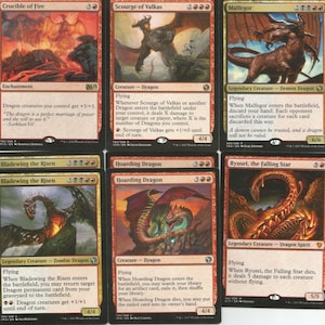 Deck personnalisé Dragon noir rouge - rassemblement magique MTG - prêt à jouer rares