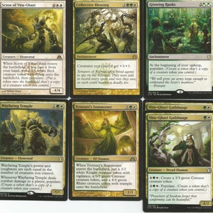 Fichas de *Repueblo* de color verde y blanco personalizadas Magic Deck Mtg Magic The Gathering Rares 60 cartas listas para jugar