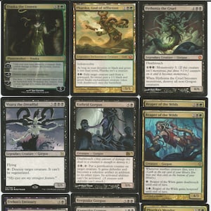 Baraja Gorgon Deathtouch - Golgari MTG Magic the Gathering Foil Planeswalker ¡Listo para jugar!