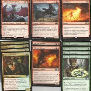 60 kaartendeck-groen/rood drakenspel - Lathliss Dragon Queen-Rares-MTG-Magic the Gathering, klaar om te spelen