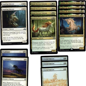 EINHÖRNER & LIFELINK-60 Kartendeck-MTG-Magic the Gathering-Rares-Fun-Lathiel
