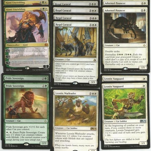 Baraja de ataque de gato inquebrantable de Ajani: MTG Magic the Gathering personalizada, muchas cartas raras listas para jugar