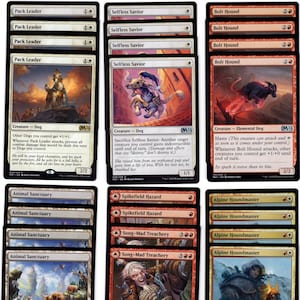 Hundstage!-60 Magic the Gathering Deck-MTG-Rares-Rot-Weiß-Ready to Play-Flip Cards-FUN