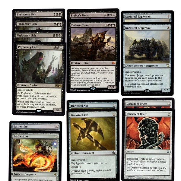 INDESTRUCTIBLE!-60 Card Mono-Black Deck-MTG-Magic the Gathering-Rares-Mythics-Erebos's Titan-Ready to Play Deck