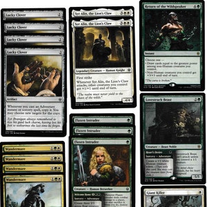 Magic the Gathering-RTP-60 Card Deck-MTG-RARES-Love Struck Beast-Grün-Weiß