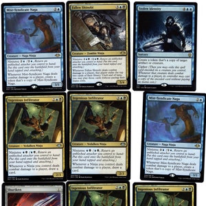 Ninja-60 Card Magic the Gathering Deck-rares-Blue/Black-Fallen Shinobi-MTG-Ready to Play