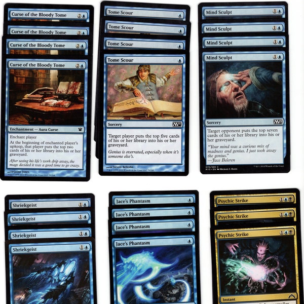 Black Blue Mill Deck - Pauper Legal - MTG Magic the Gathering - Ready To Play Deck With Sideboard!