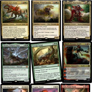 ULTIMATE DINOSAURS-100 Card Commander deck-Magic the Gathering-MTG-Mythic-Rares Ready to Play