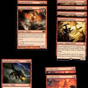 Dragon Fire!-60 Card Magic the Gathering Deck-MTG-Rares-Mythics-Red Burn Klaar om te spelen