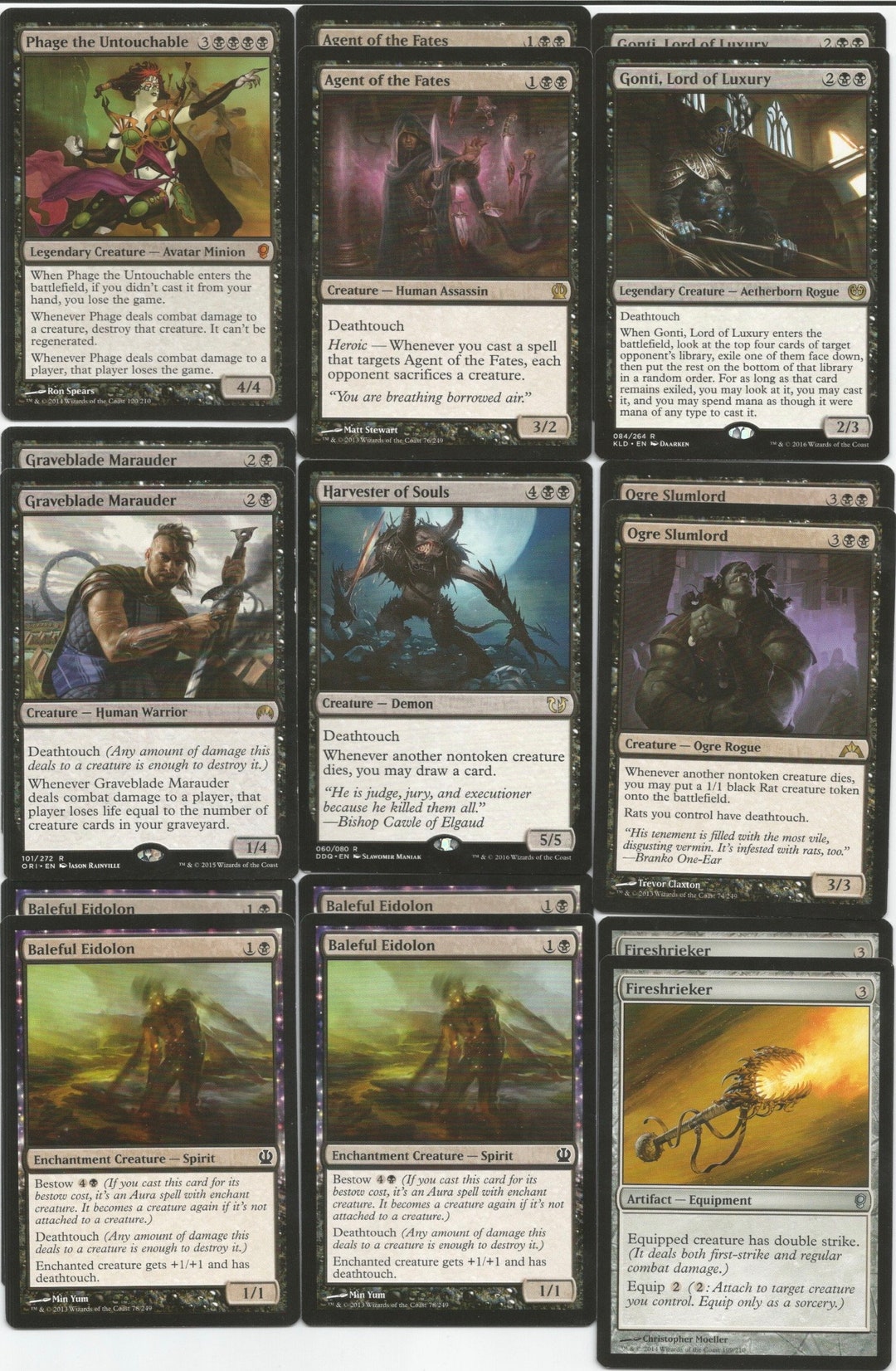 Black Deathtouch Deck Custom MTG Magic the Gathering Rares 60 Card Deck Ready to Play Etsy