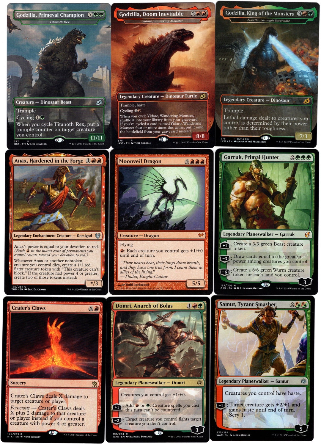 Godzilla King of the Monsters100 Card Deckmtgmythicsraresready to Play Etsy