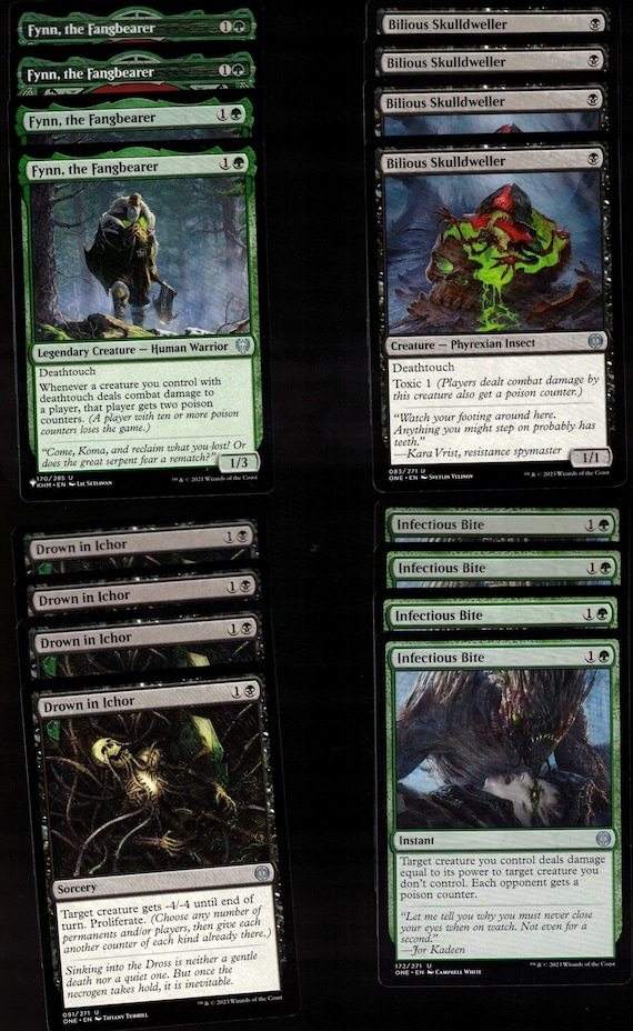 mtg card that gives deathtouch Snake Green Deathtouch token Magic mtg | Custom Retro Style main image 0