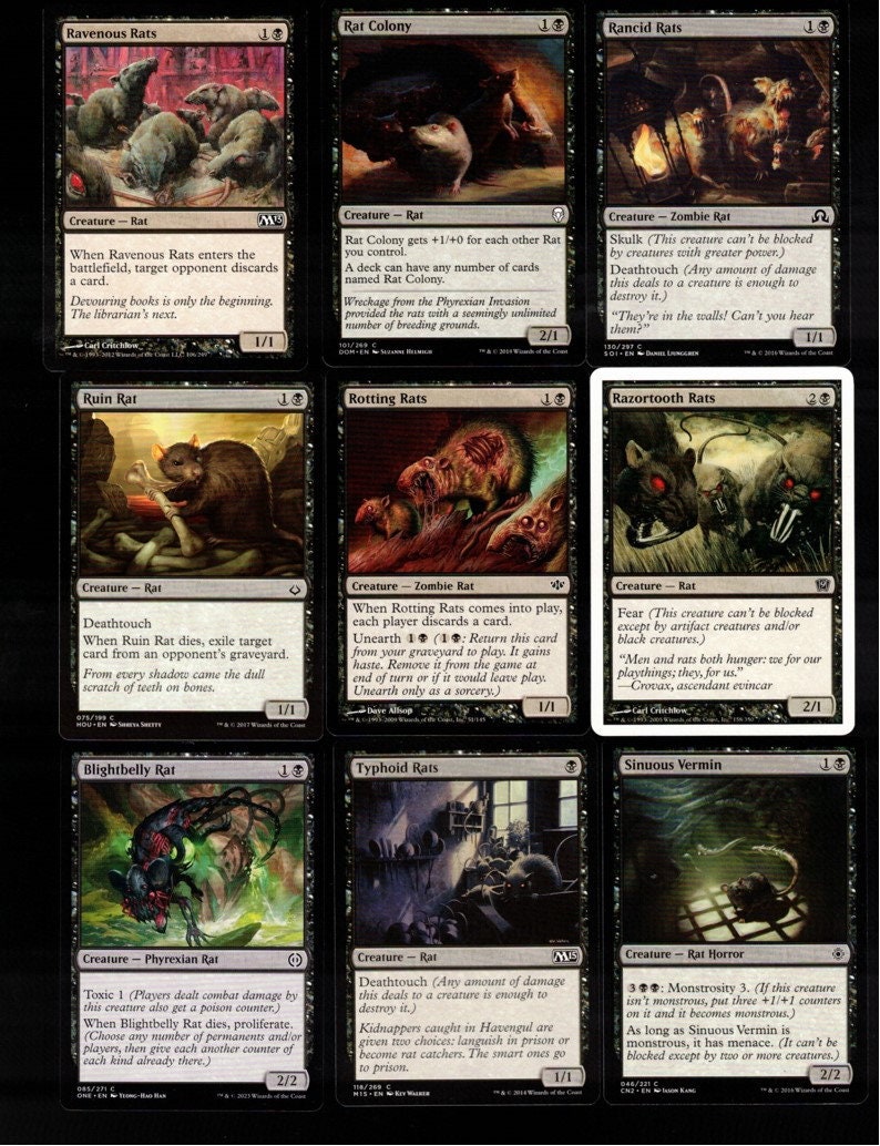RAT KING-100 Card Magic the Gathering Commander Deck-rares-mythics-mtg-rats-marrow  Gnawer-ready to Play - Etsy