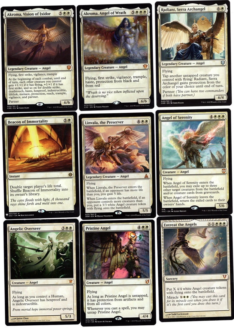 ANGELS ASSEMBLE100 Card EDH-Magic Commander Deck-Rares,Mythics,Mtg Ready to Play imagem 1