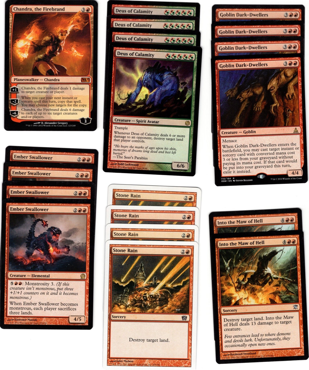 Red LAND DESTRUCTION Chandra Planeswalker 60 Card Deck ready to Play