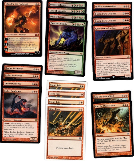 Red LAND DESTRUCTION Chandra Planeswalker 60 Card Deck Etsy