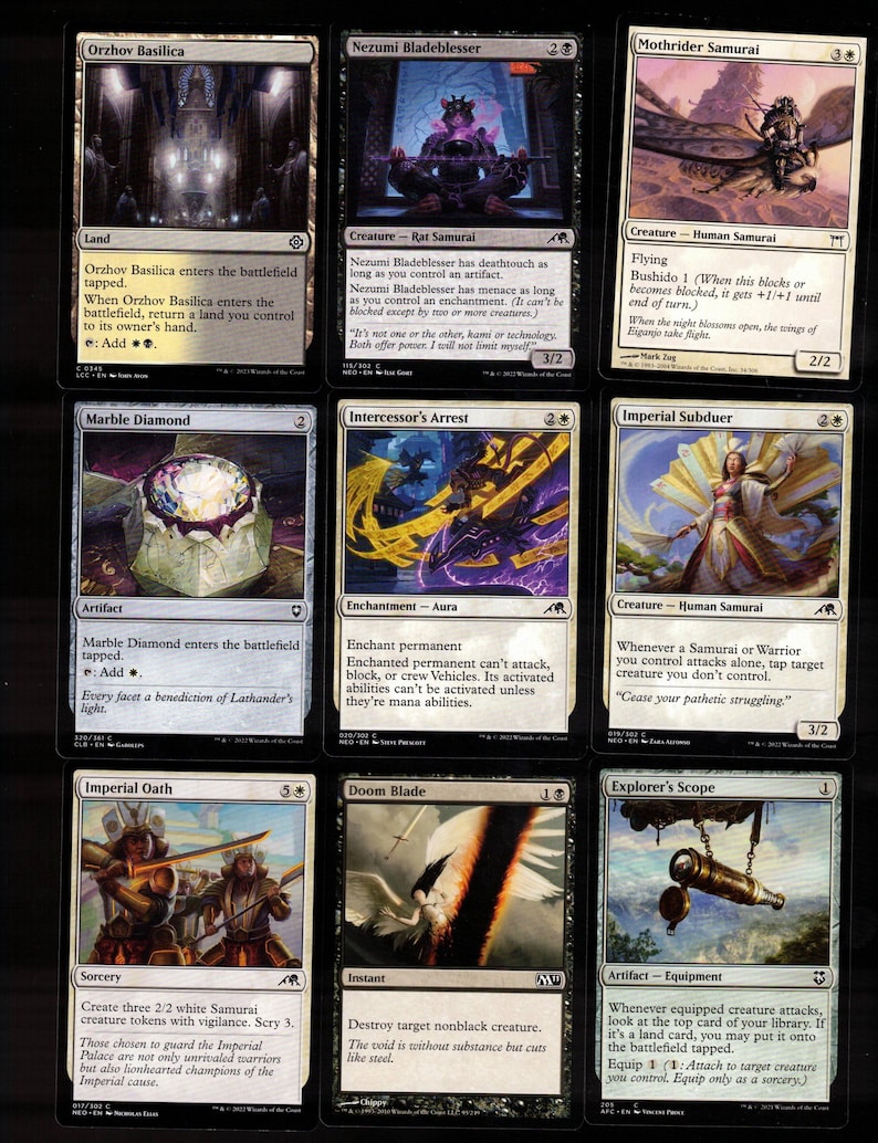 Slash of the Samurai-100 Card Magic the Gathering Commander Deck-rare ...