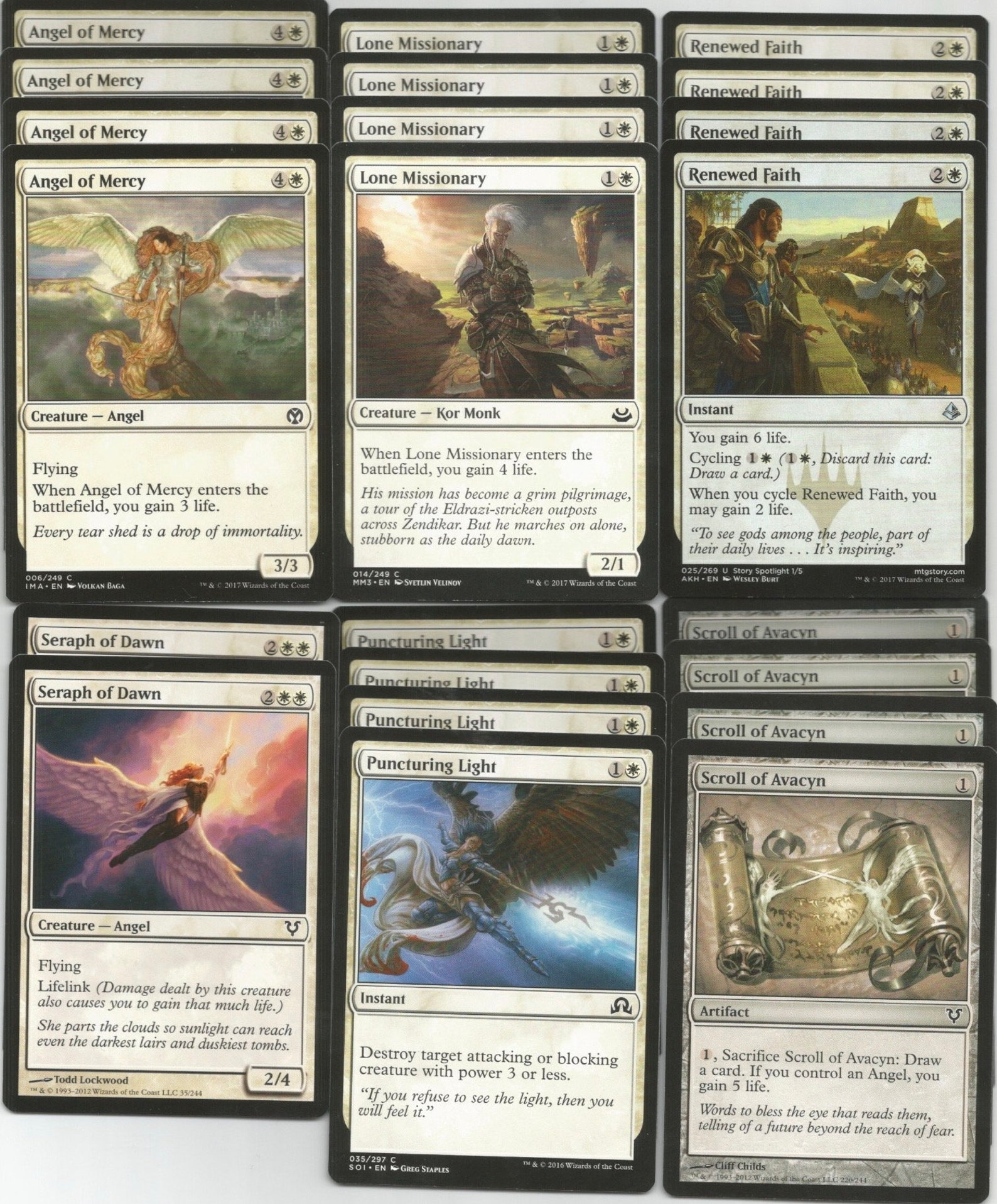Lifegain Angel Deck White MTG Magic the Gathering Rares Etsy