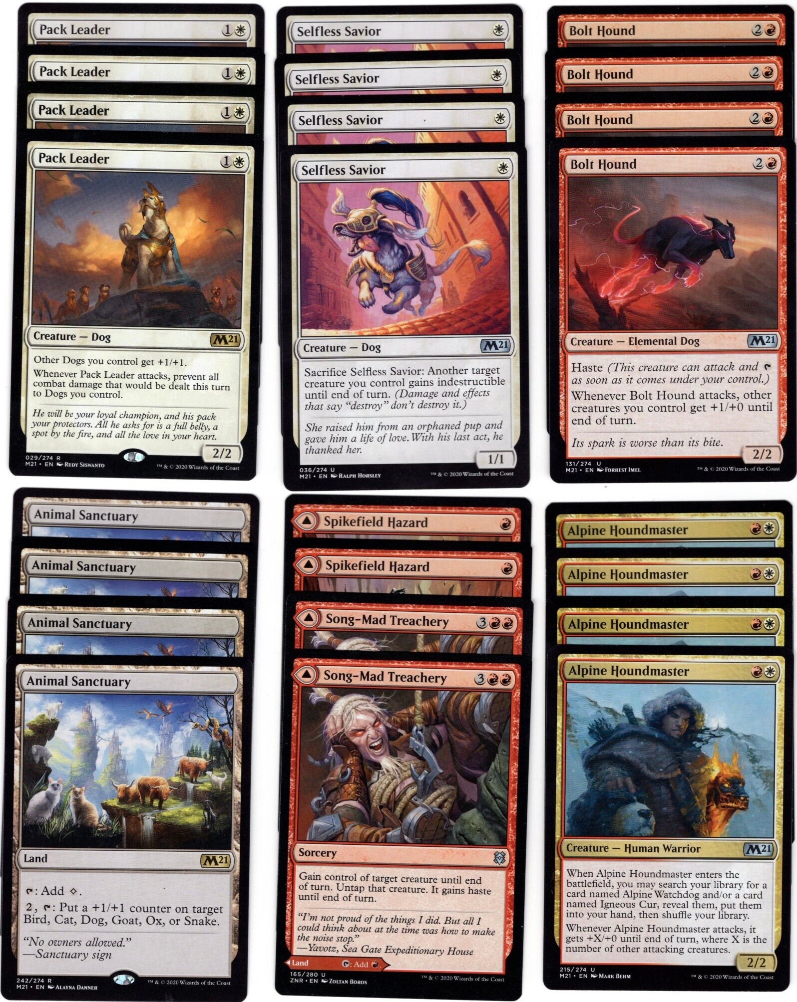 Dog Days!-60 Magic the Gathering Deck-MTG-Rares-Red-White-Ready to