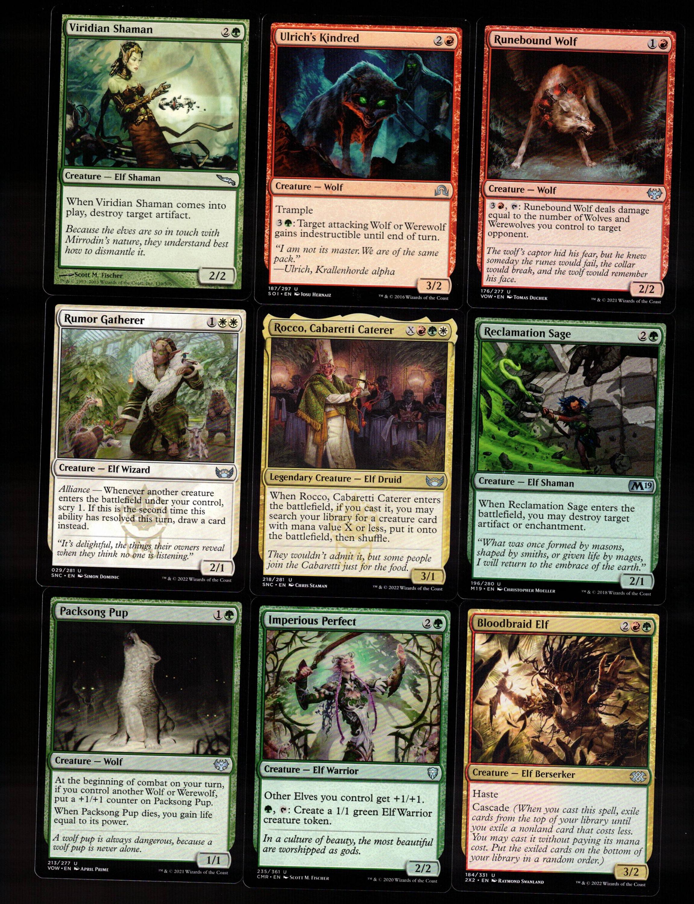 Wolves & Elves!-100 Card Magic the Gathering Commander Deck-rare-mythic ...