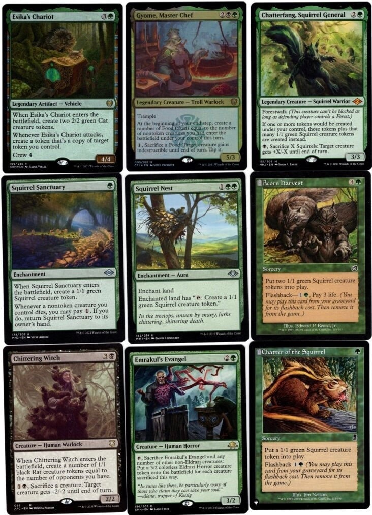 mtg squirrel deck commander Amazon.com: Elite Squirrel/Token Commander Deck - Chatterfang - Golgari -  Black Green - EDH - 100 Card - Custom Magic The Gathering Deck main image 0