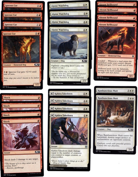 Dog Days!-60 Magic the Gathering Deck-mtg-rares-red-white-ready to