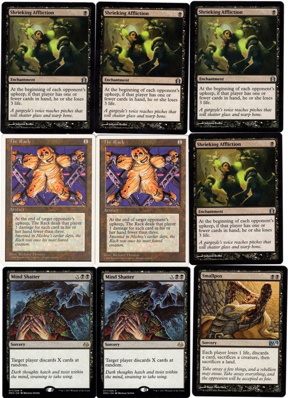 Discard Rack Mono Black Deck Mind Shatter MTG Magic Etsy