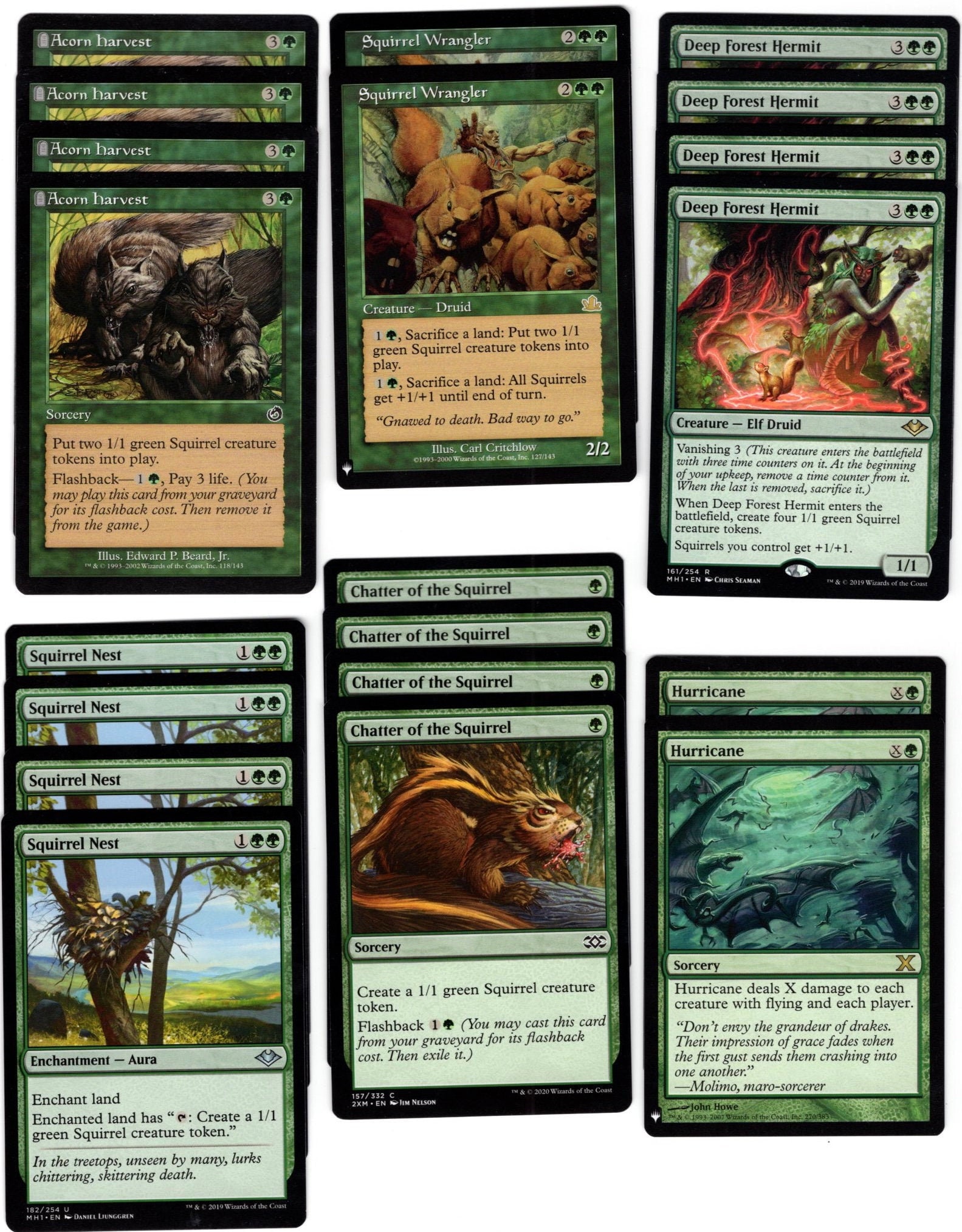 Nutty Squirrels- 60 + 1 Card Green Magic the Gathering Deck