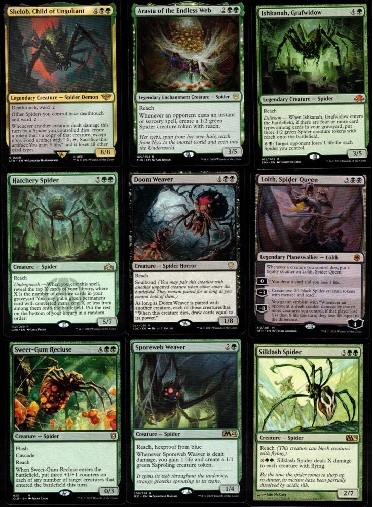 Spider Web-Shelob-100 Card Magic the Gathering Commander Deck-Rare-Mythic-MTG Edh-Ready to Play