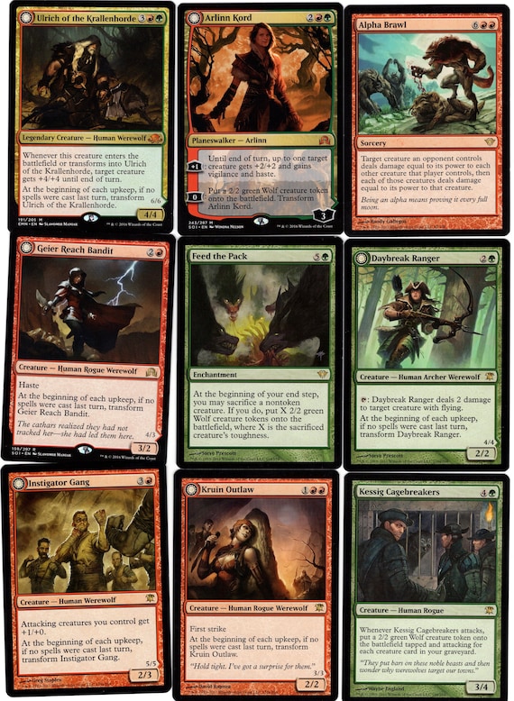 Ulrich of the Krallenhorde-100 card EDH Commander-FLIP Cards-Deck-werewolves-MTG-Mythics