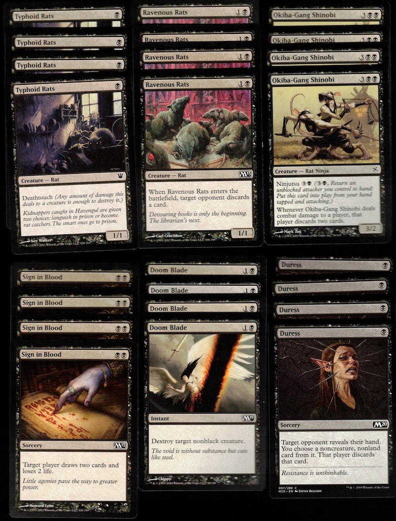 RAT ATTACK60 Card Deckmtgmagic the Gatheringdiscardready Etsy