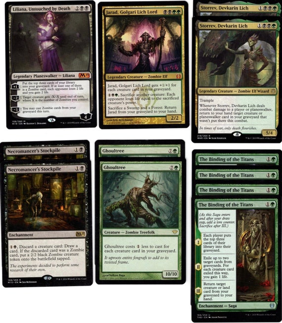 Liliana's Zombies-60 Card Magic the Gathering Deck-mythics-rares-mtg-rtp-zombie  Ready to Play 