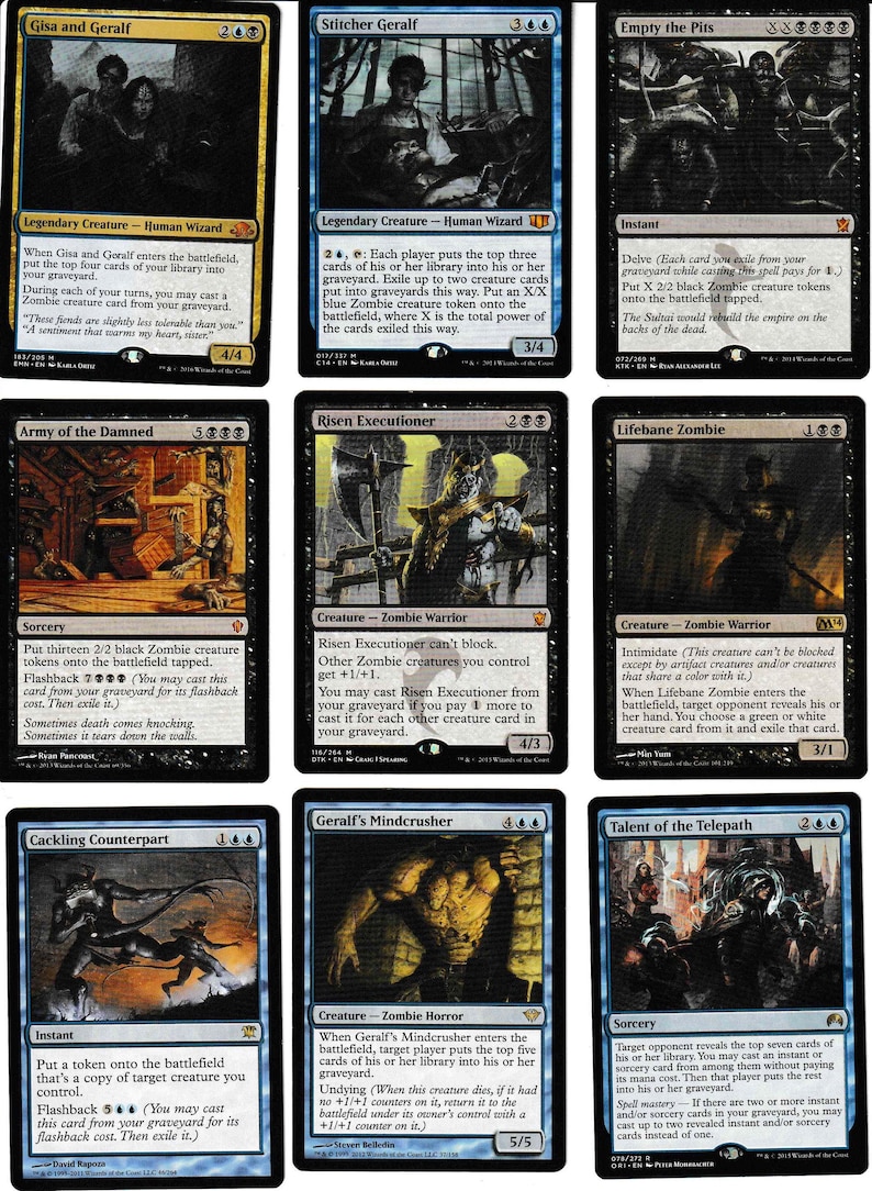 Commanderzombie Deck gisa and Geralf EDH 100 Card MTG Etsy