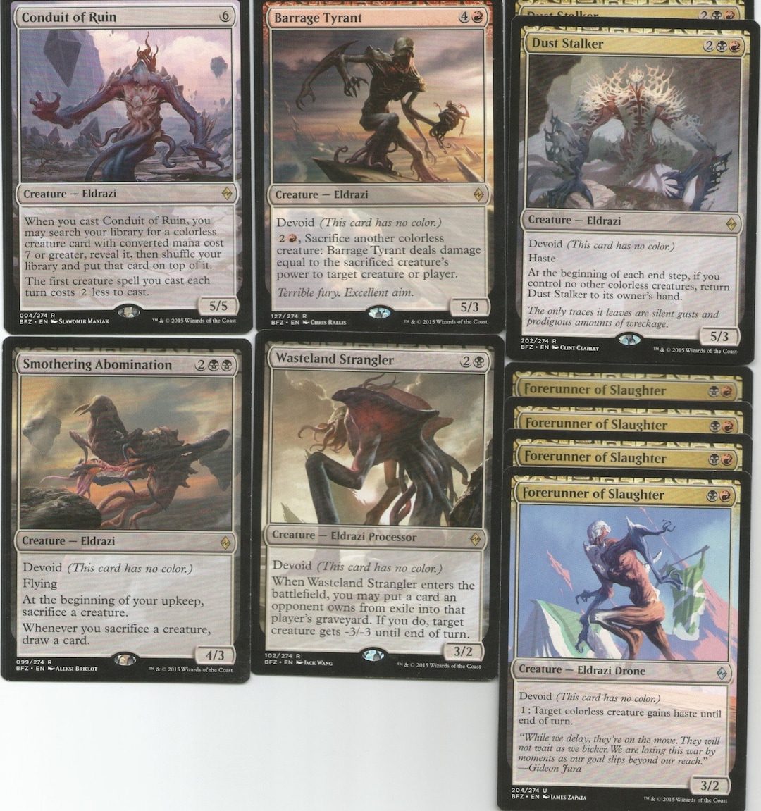 60 Card Deck - Black Red ELDRAZI - Ready to Play - Rare Cards