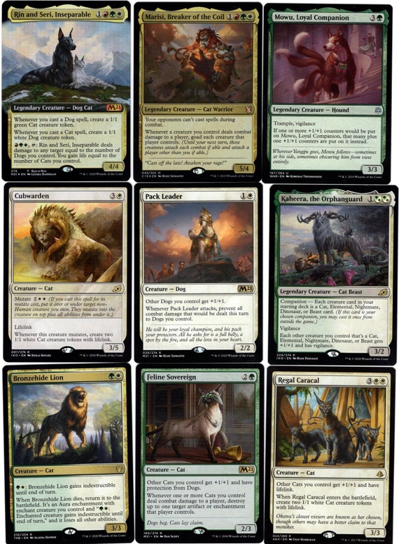 Dogs & Cats 100 Card Magic the Gathering Commander Deck-mythic