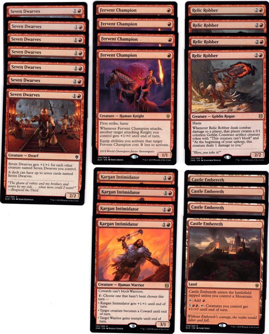 BOOM! 7 Dwarves-60 Card Magic the Gathering Deck-mtg-rares-ready