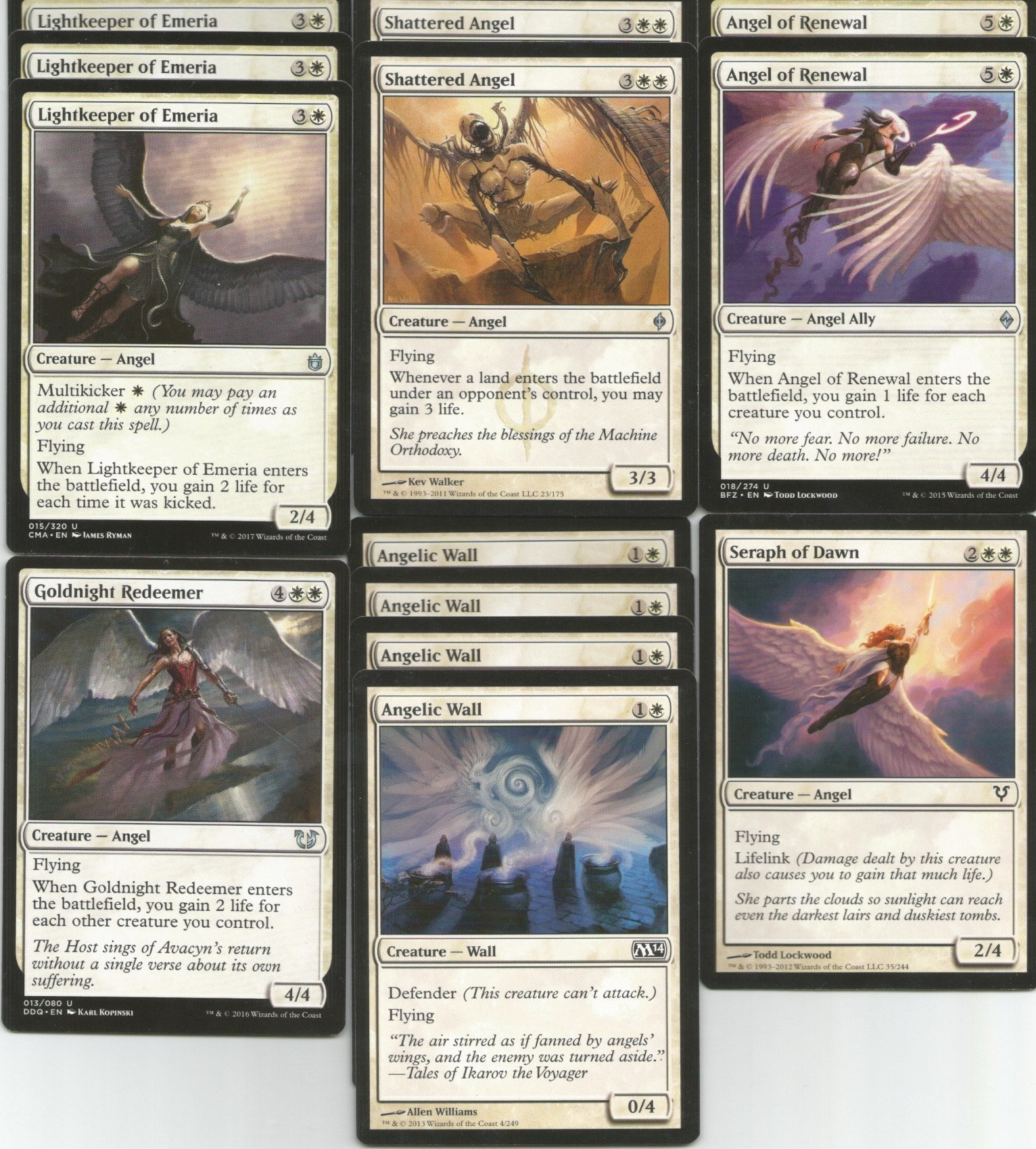 60 Card Deck - WHITE ANGELS - Ready to Play - Fun - Magic the Gathering MTG  - Etsy New Zealand, image size:1532x1699