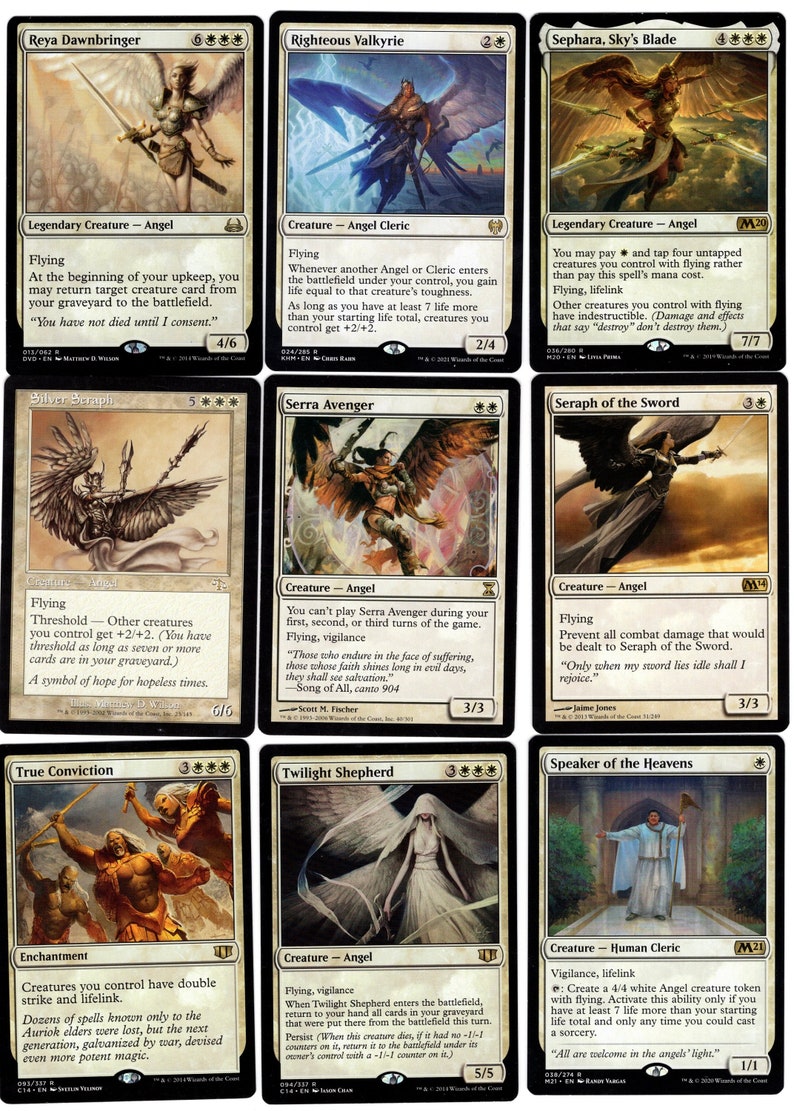 ANGELS ASSEMBLE100 Card EDH-Magic Commander Deck-Rares,Mythics,Mtg Ready to Play imagem 2