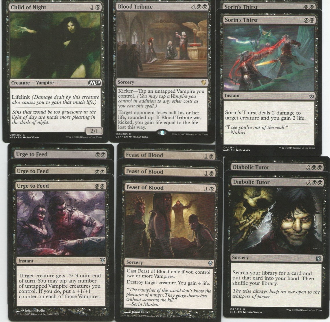 Black Vampire Deck Custom MTG Magic the Gathering Deck Etsy