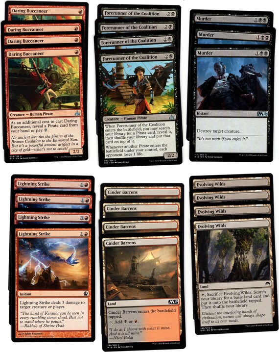 Red Black Pirates - Ready to Play 60 Card Deck - Fun - Magic MTG Many Rares  - Etsy
