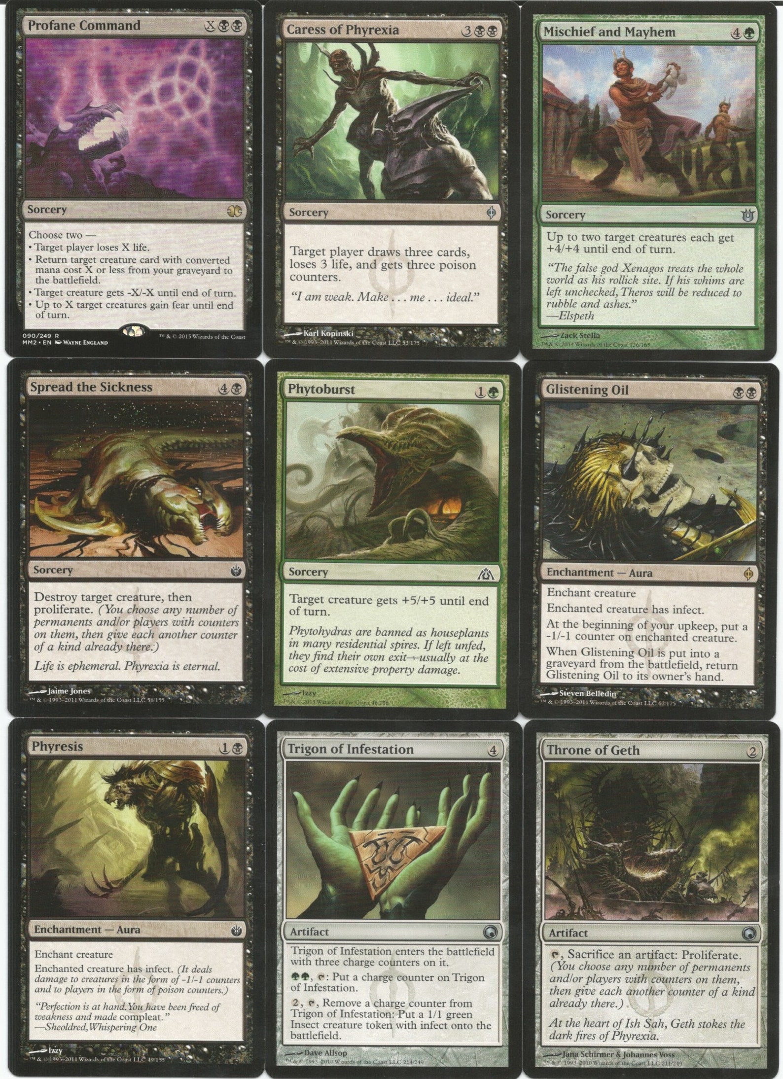 EDH Infect Deck Golgari MTG Magic the Gathering Commander Etsy