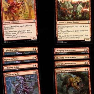 mtg red dinosaur cards MTG Commander Deck EDH Deck Pantlaza, Sun-Favored 100 Magic Cards Custom  Deck Dinosaur Kindred Dinosaurs main image 0