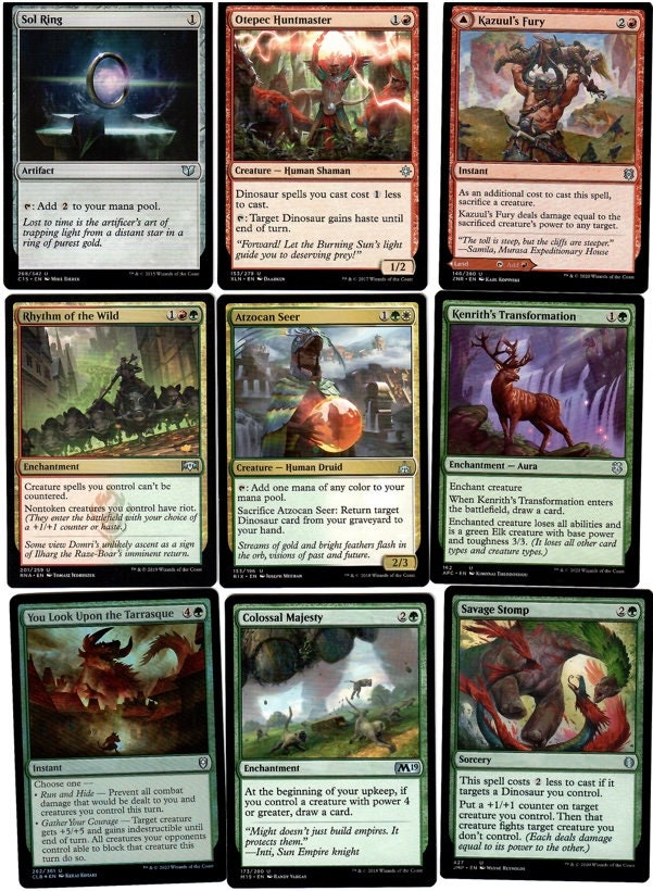 mtg budget dinosaur commander deck ULTIMATE DINOSAURS-100 Card Commander Deck-magic the Gathering-mtg-mythic-rares  Ready to Play
