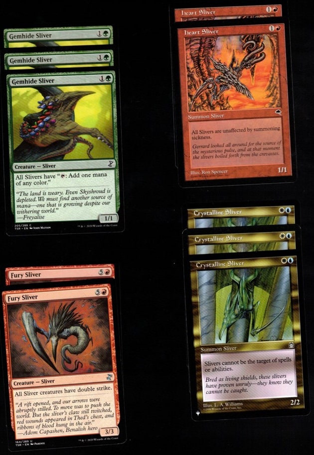 5 Color Slivers!-60 Card Magic the Gathering Deck-mtg-rares-sliver ...