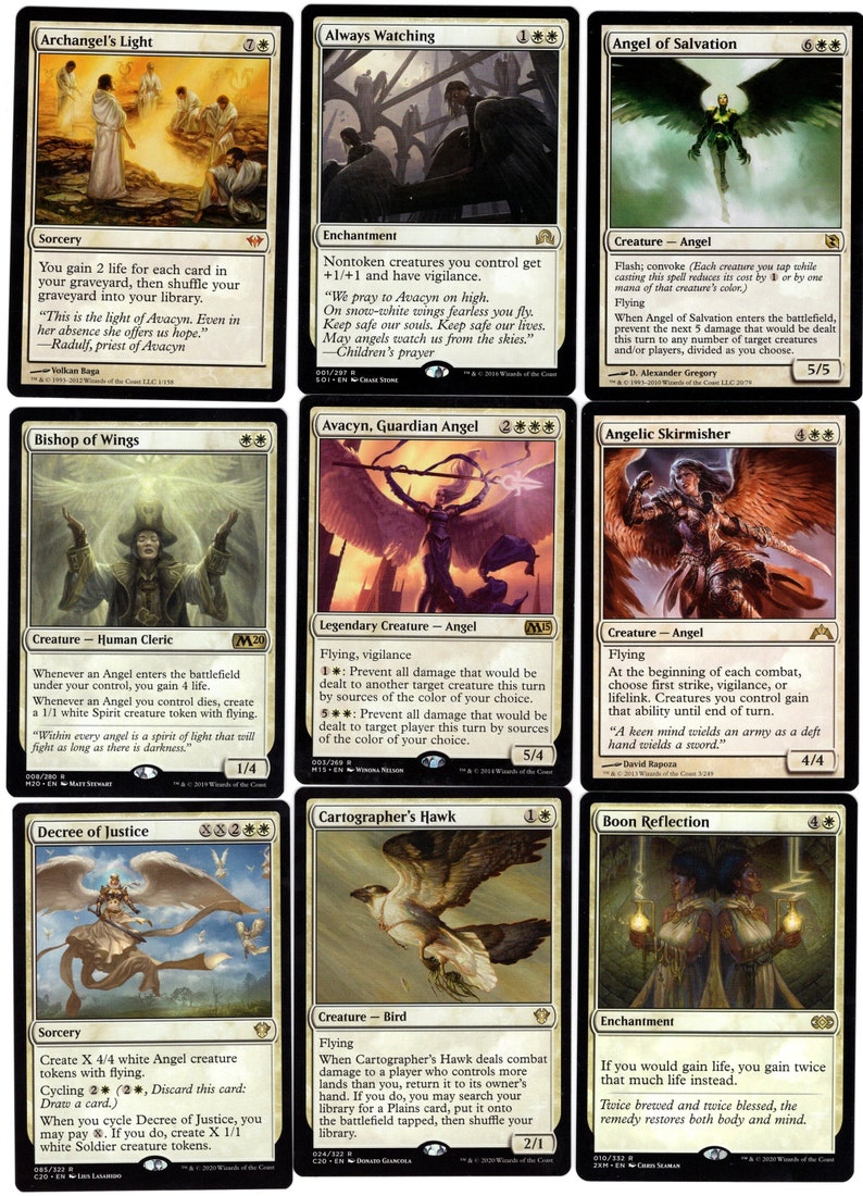 ANGELS ASSEMBLE100 Card EDH-Magic Commander Deck-Rares,Mythics,Mtg Ready to Play imagem 3