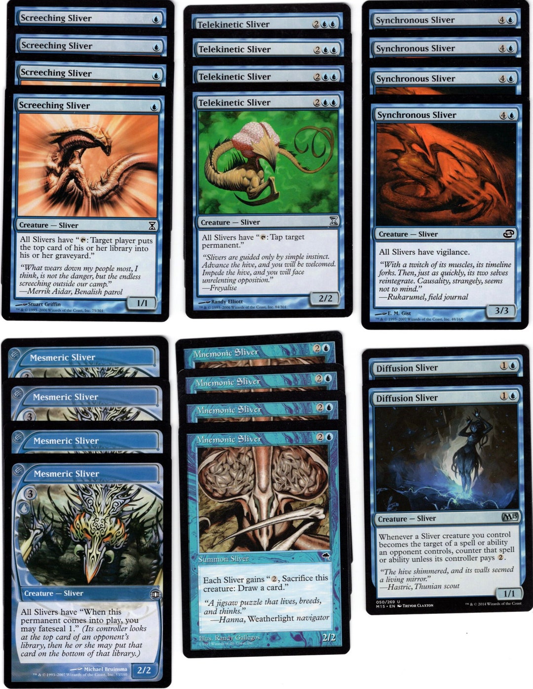 Sliver Mono Blue Mill 60 Card Deck-magic the Gathering-mtg