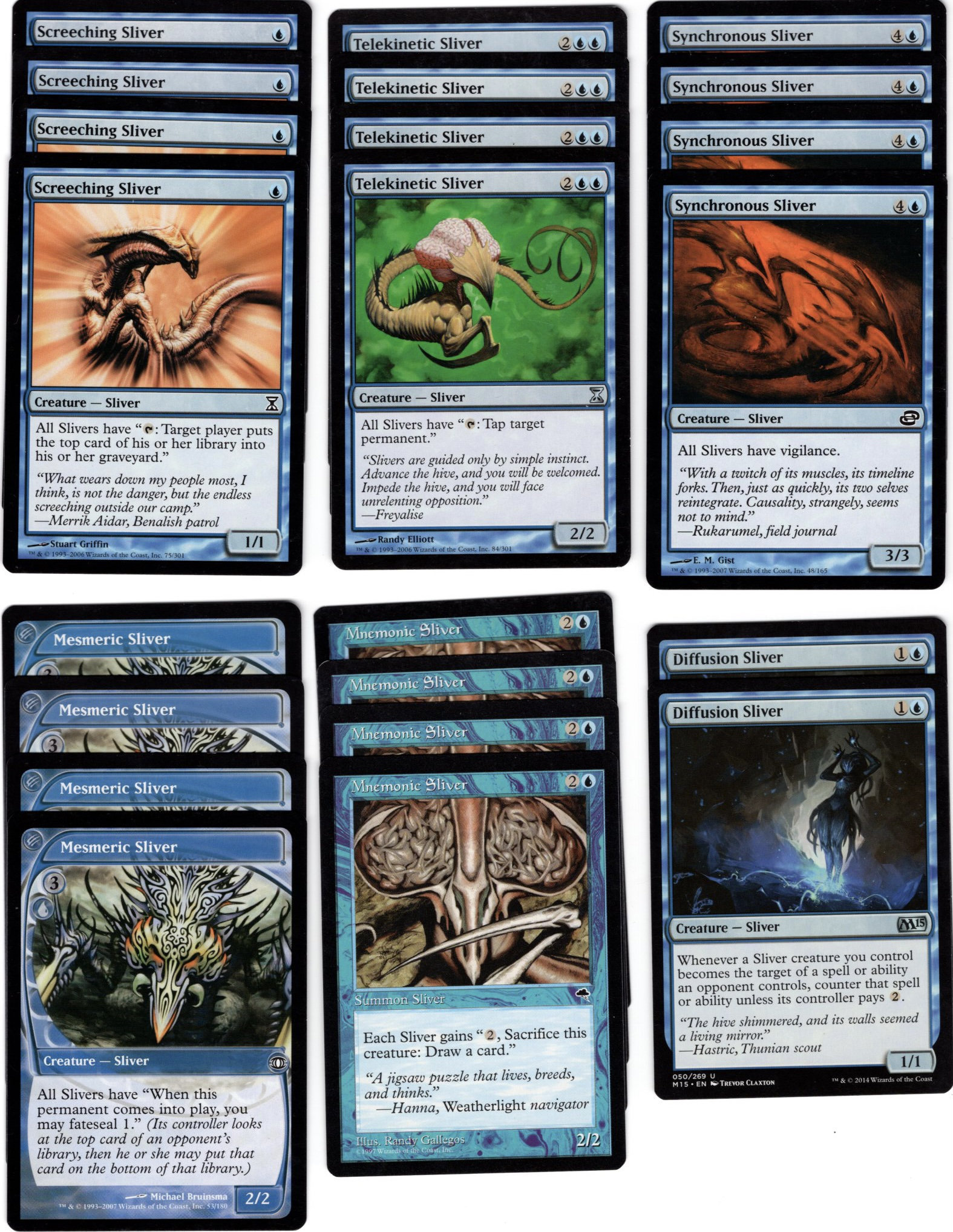 Sliver Mono Blue Mill 60 Card Deck-magic the Gathering-mtg