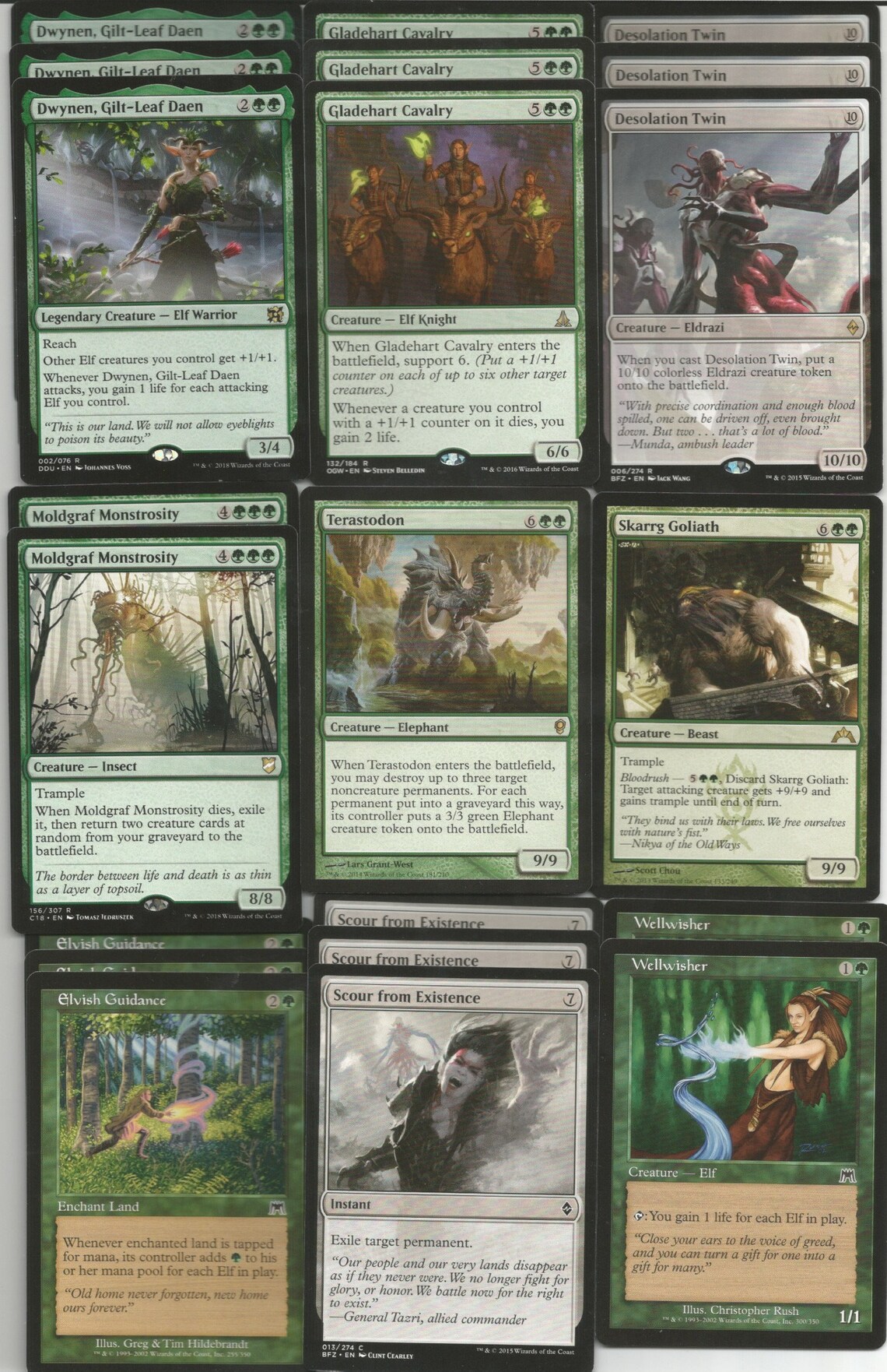 Mono Green Elf Ramp Deck Eldrazi MTG Magic the Etsy