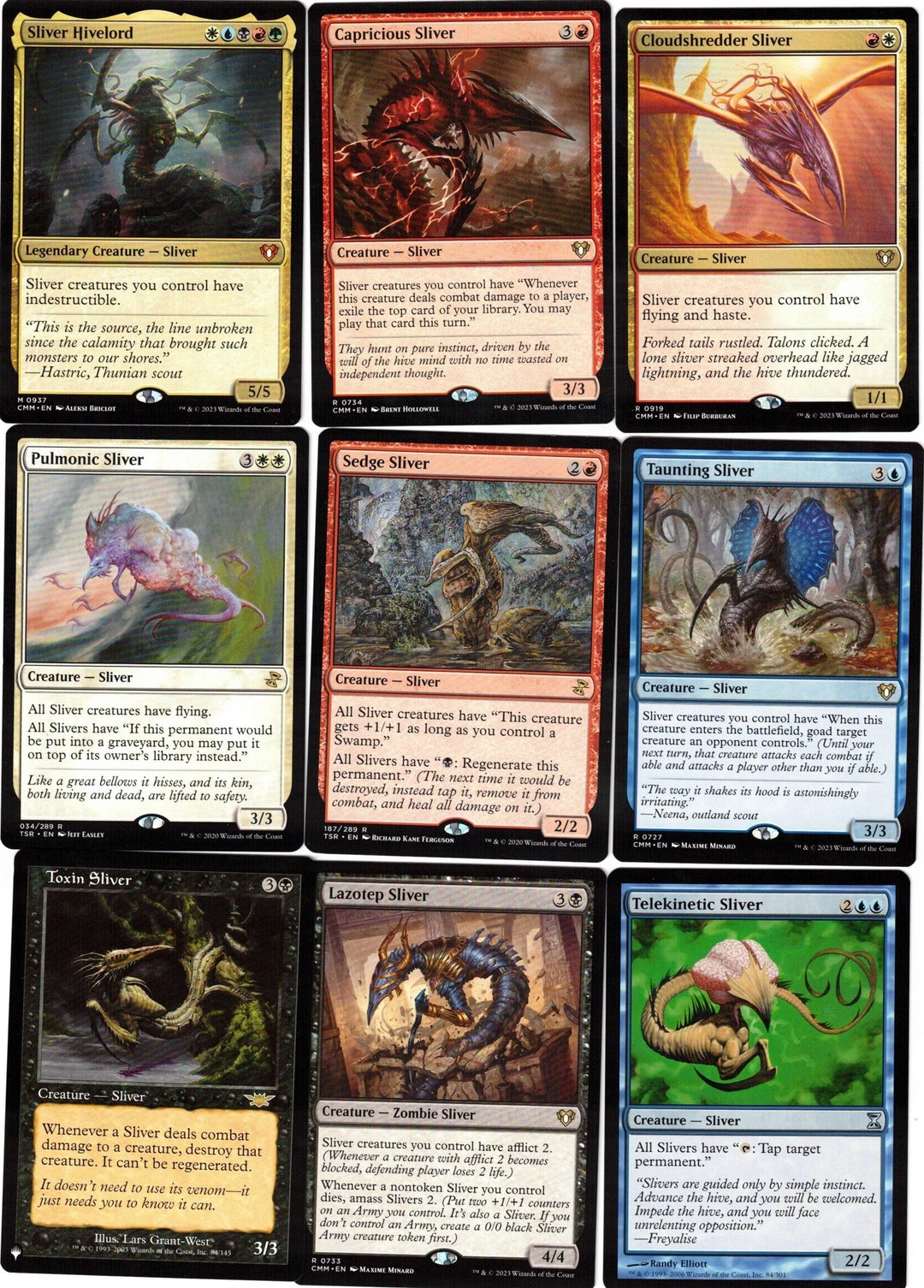Indestructible SLIVERS!-100 Card Magic the Gathering Commander Deck ...